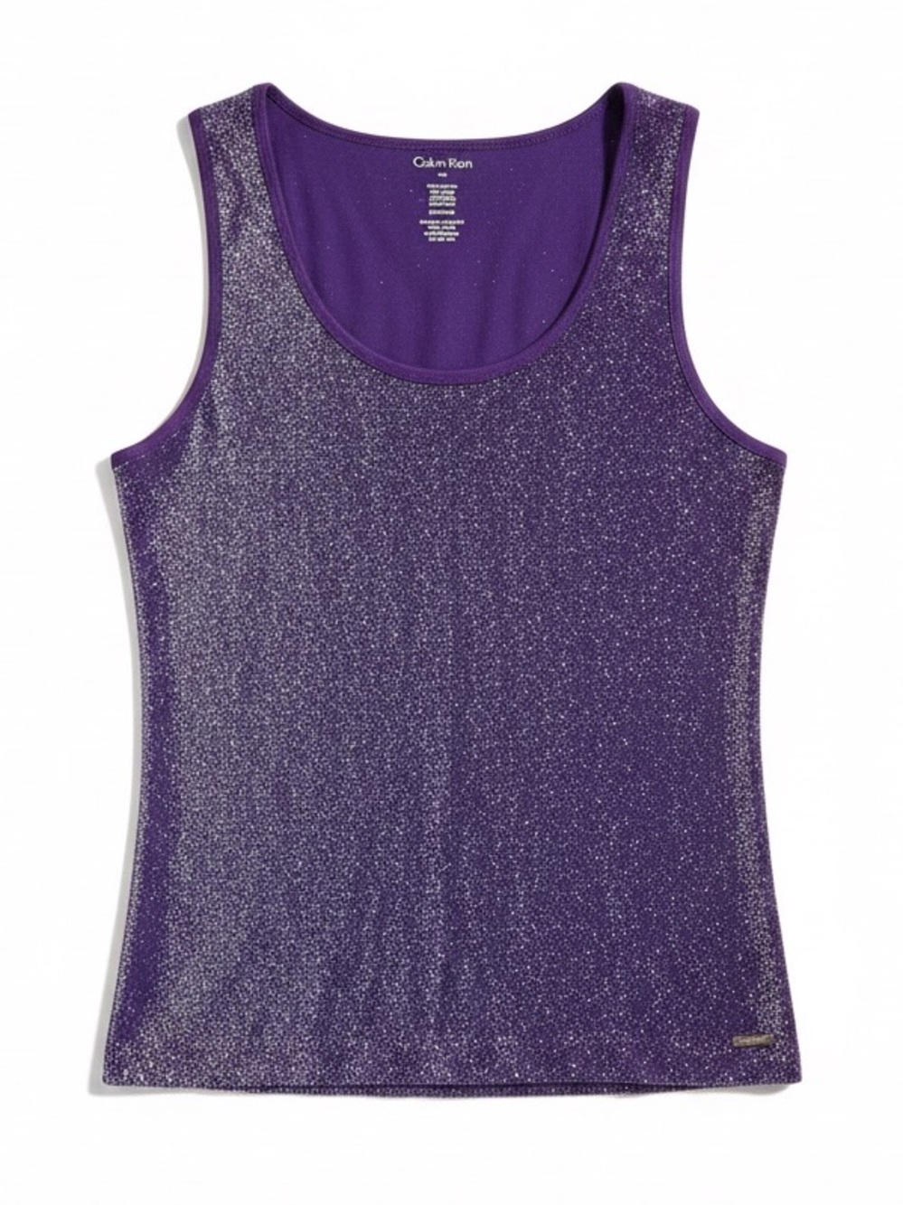 Calvin Klein Purple Metallic Fitted Tank Top Shimmer Date Night Party L/XL